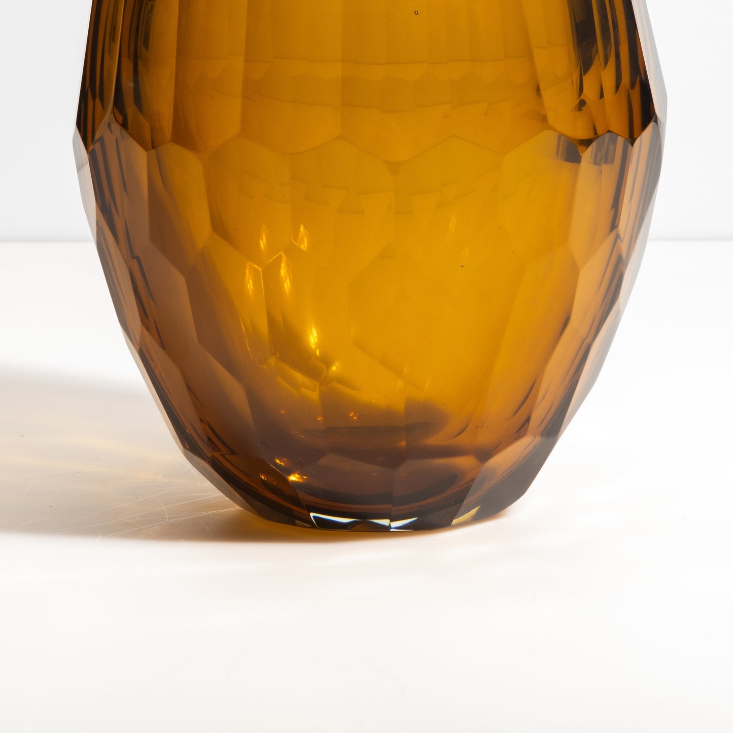Murano Facet Vase in Amber