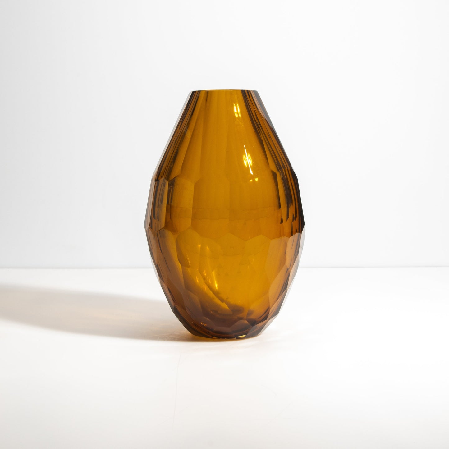 Murano Facet Vase in Amber