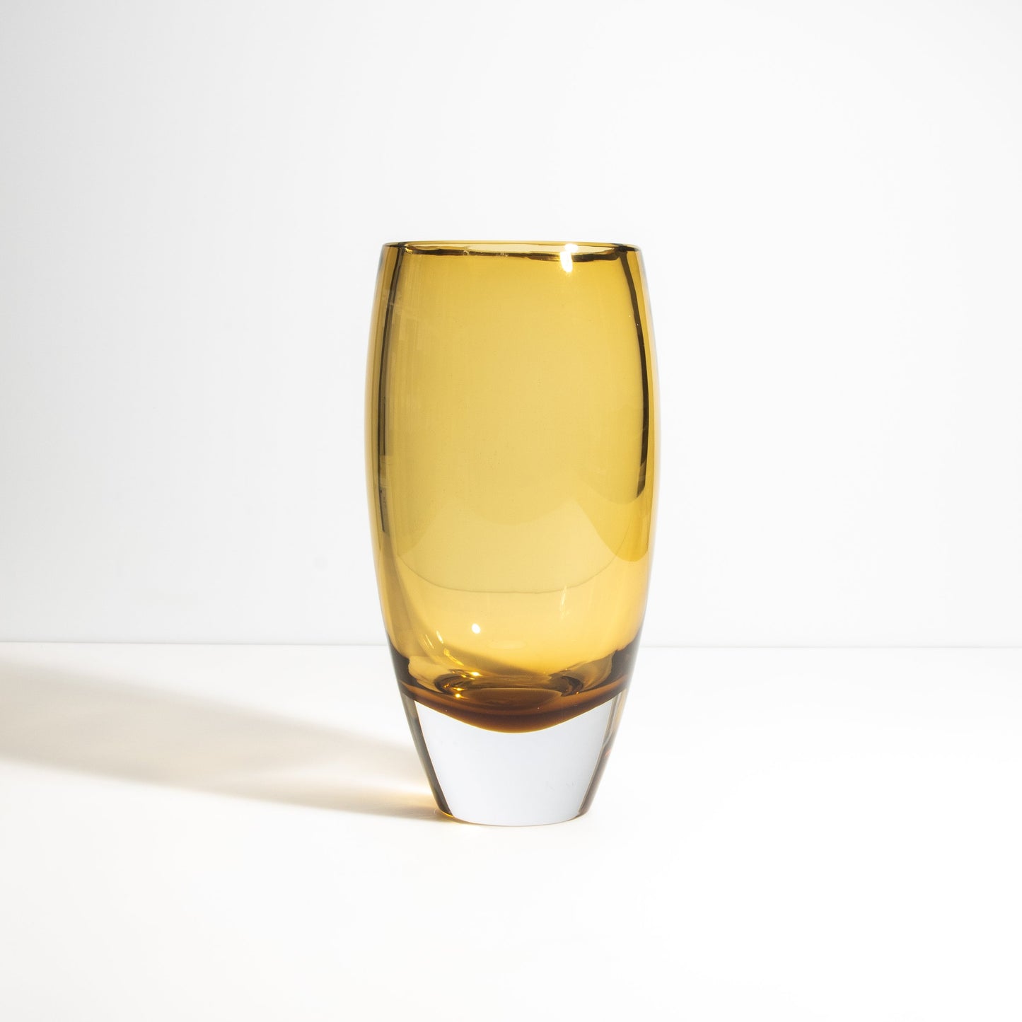 Murano Tall Vase with Clear Base in Tobacco