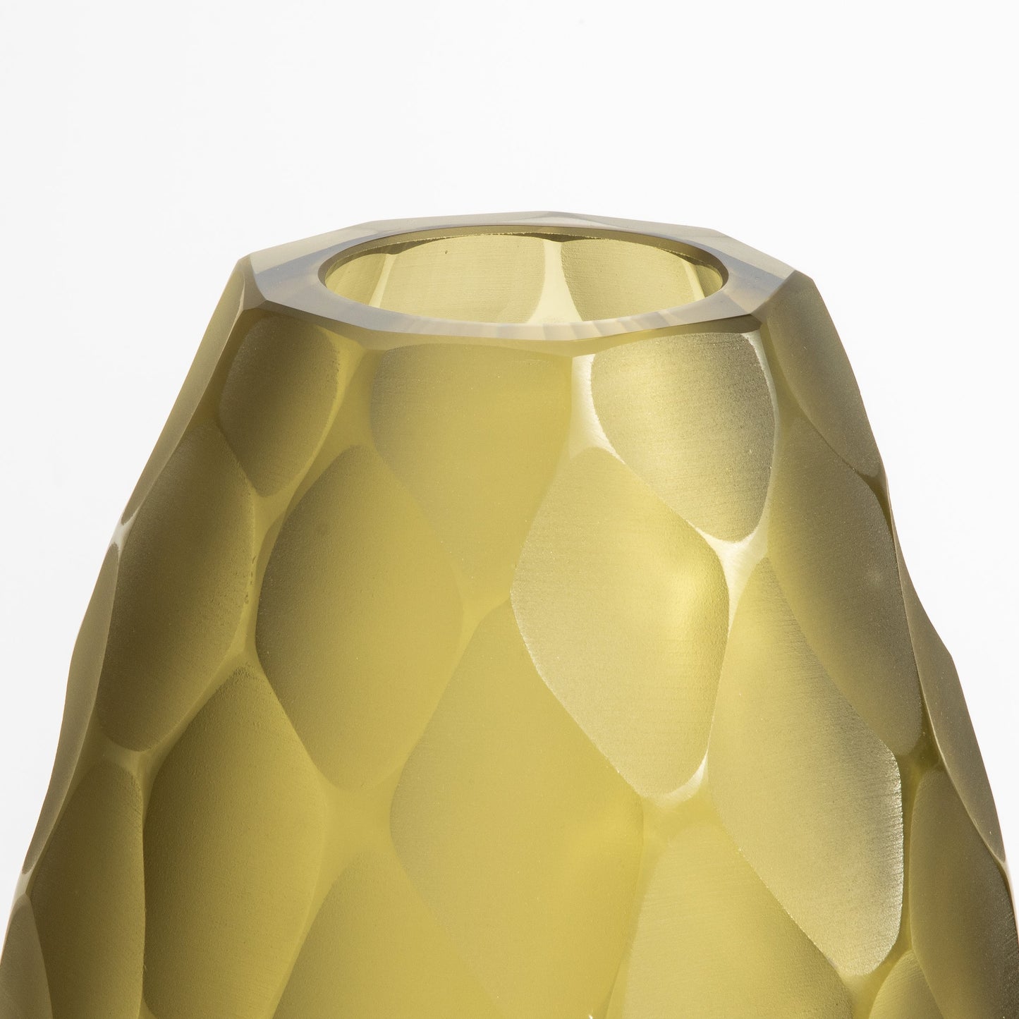 Murano Battuto Vase in Olive