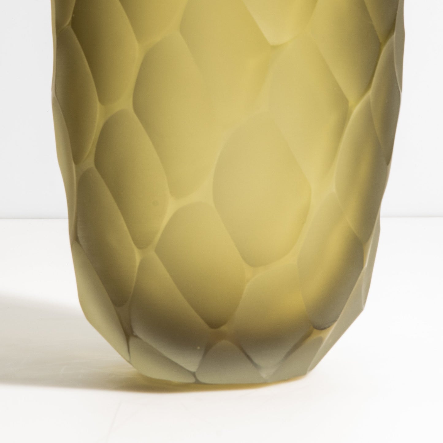 Murano Battuto Vase in Olive