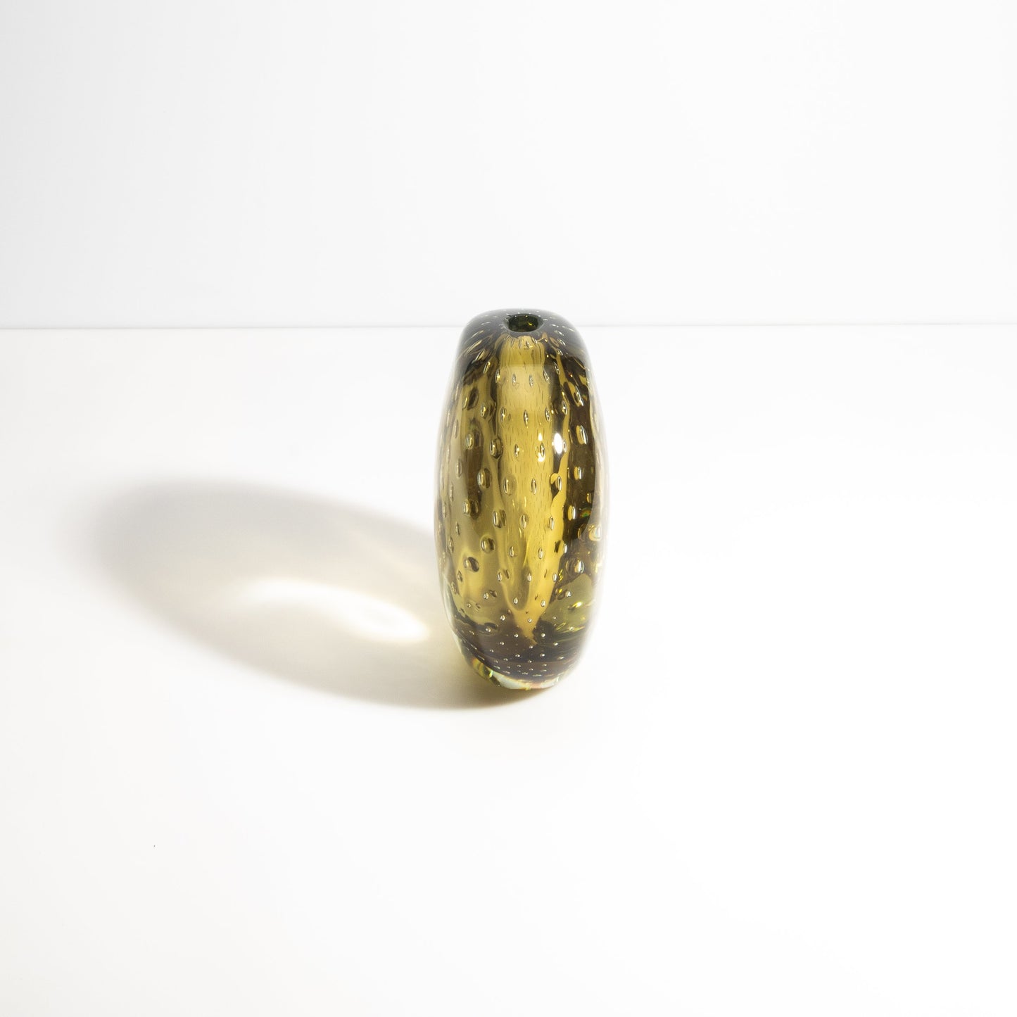 Murano Vase with Bubbles in Smokey Gold
