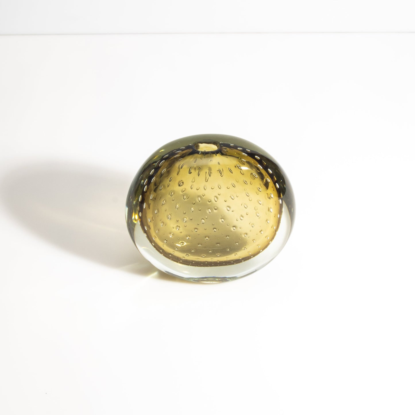 Murano Vase with Bubbles in Smokey Gold