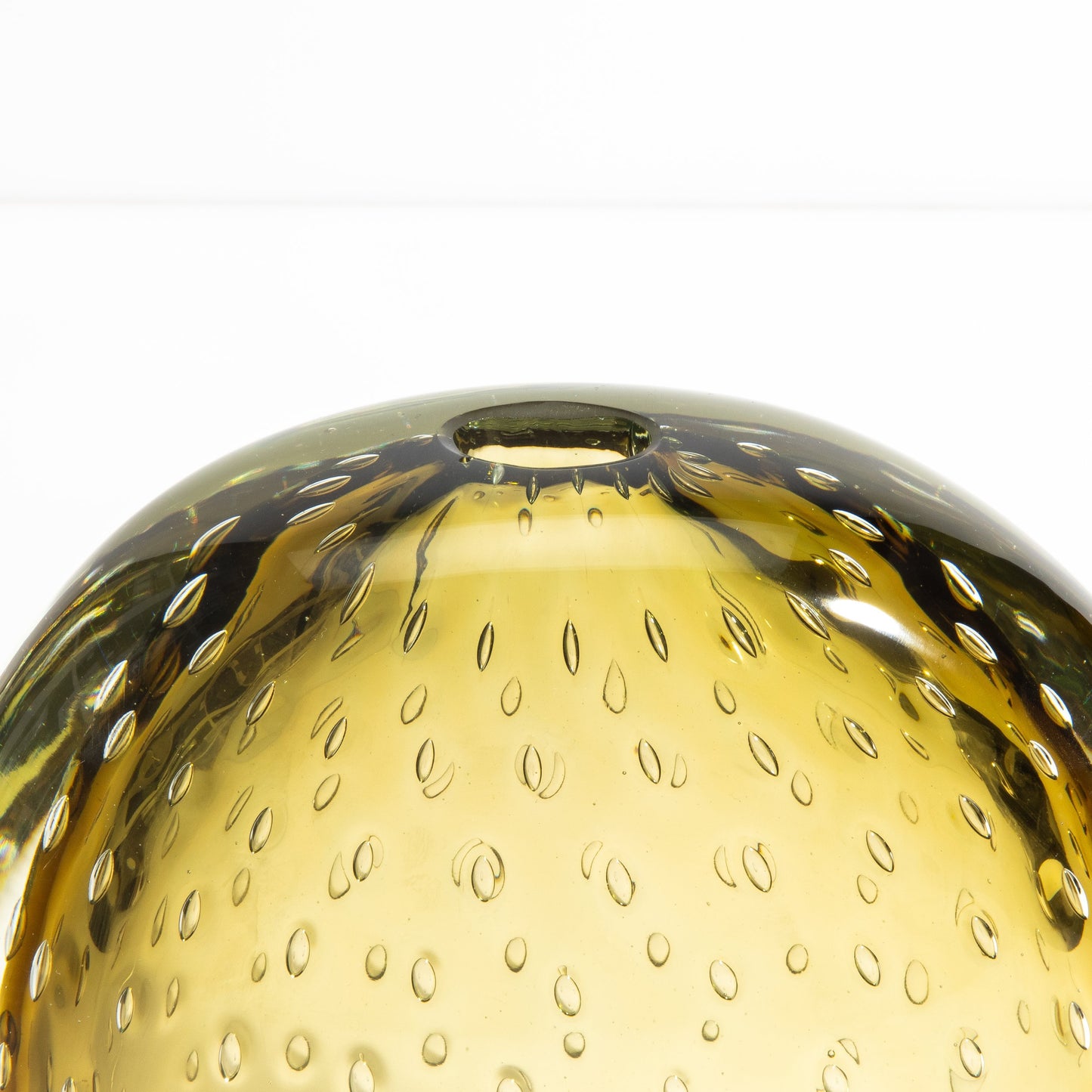 Murano Vase with Bubbles in Smokey Gold