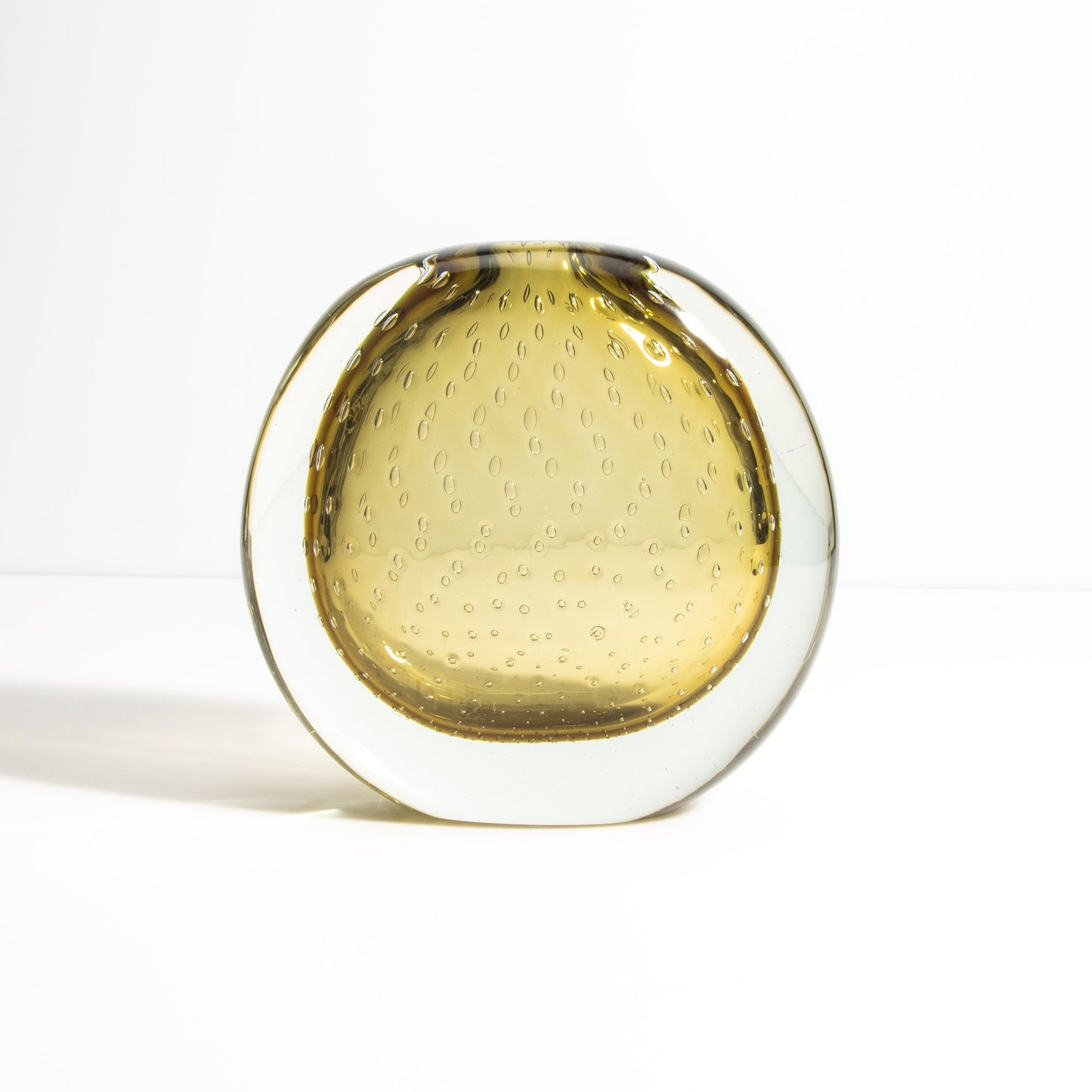 Murano Vase with Bubbles in Smokey Gold