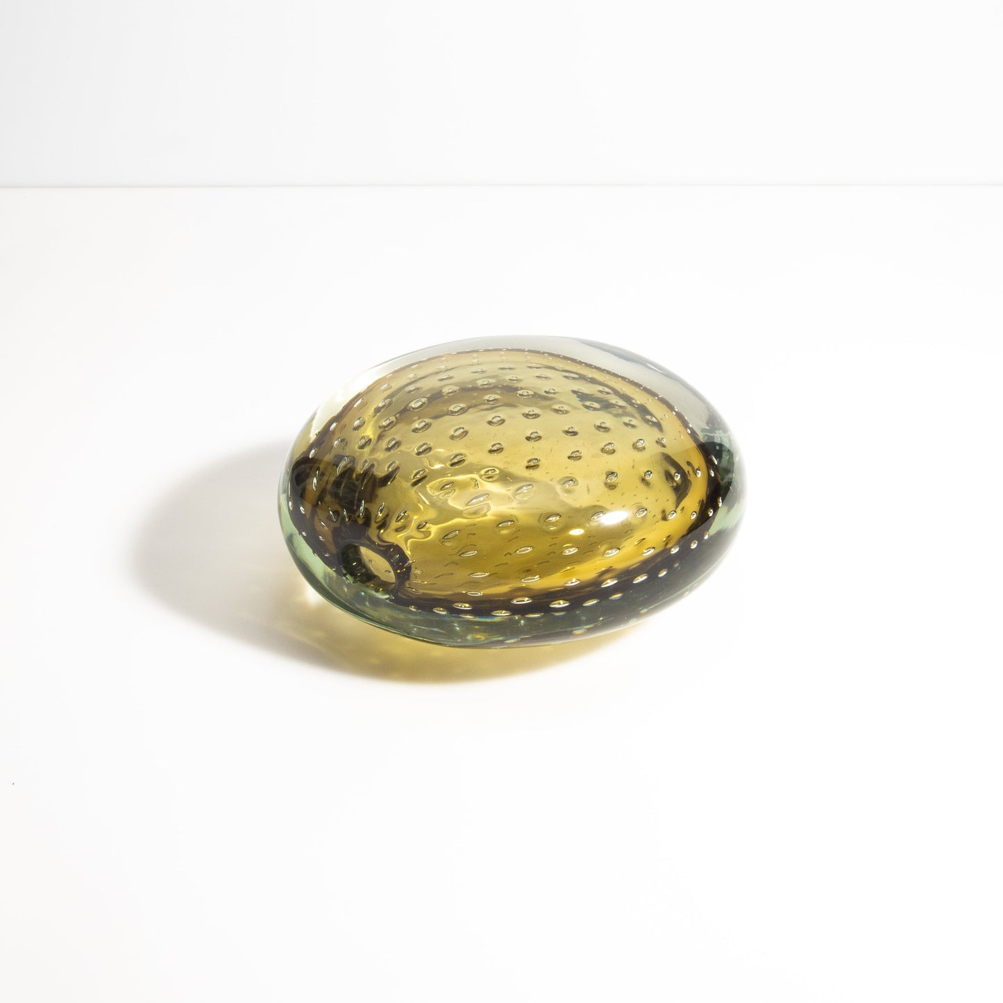 Murano Vase with Bubbles in Smokey Gold