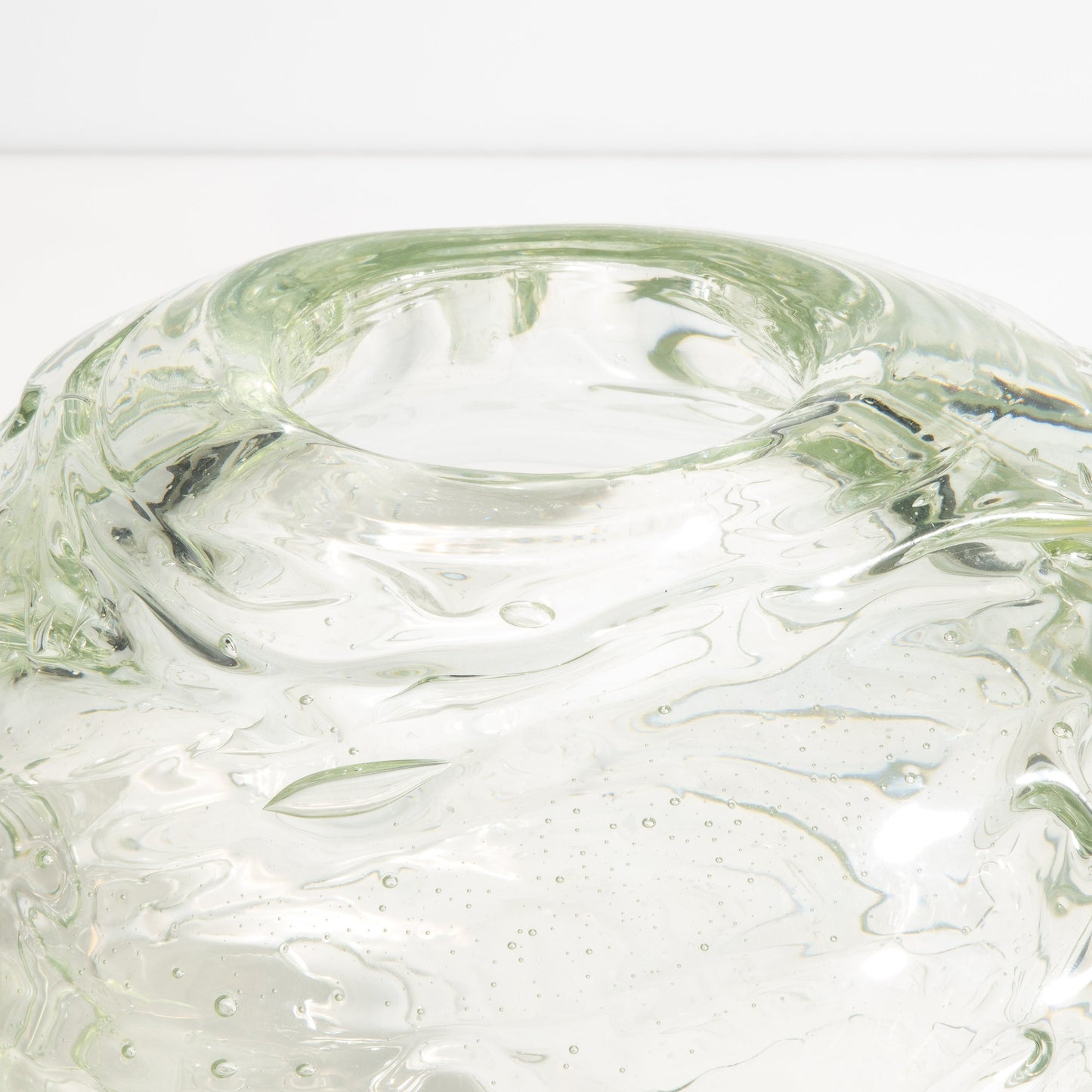 Murano External Sbruffi Vase in Clear