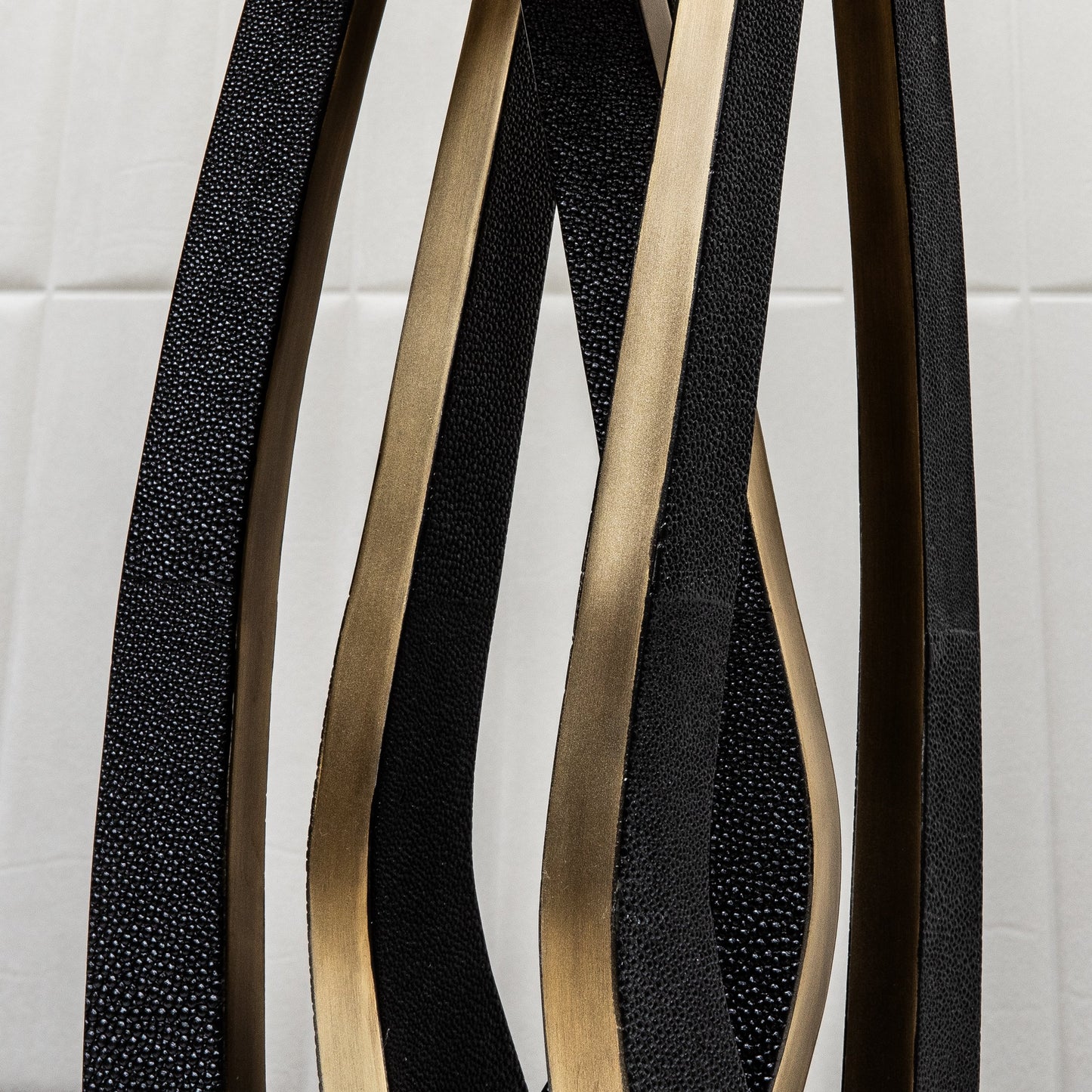 Pair of Lamps in Black Shagreen with Brass by R&Y Augousti