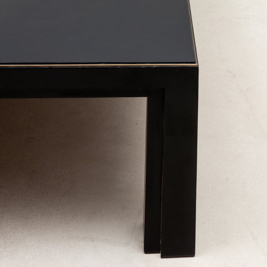 Coffee Table in Parchment with Bronze Patina Brass by R&Y Augousti