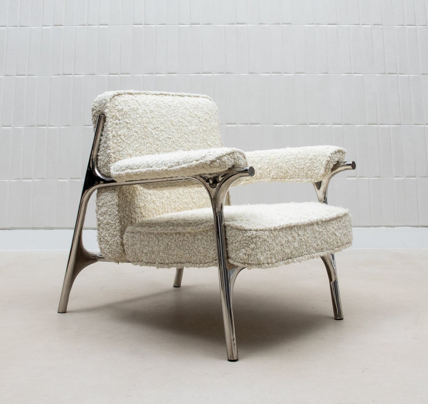Ramo Armchair in Cream Bouclé by R&Y Augousti