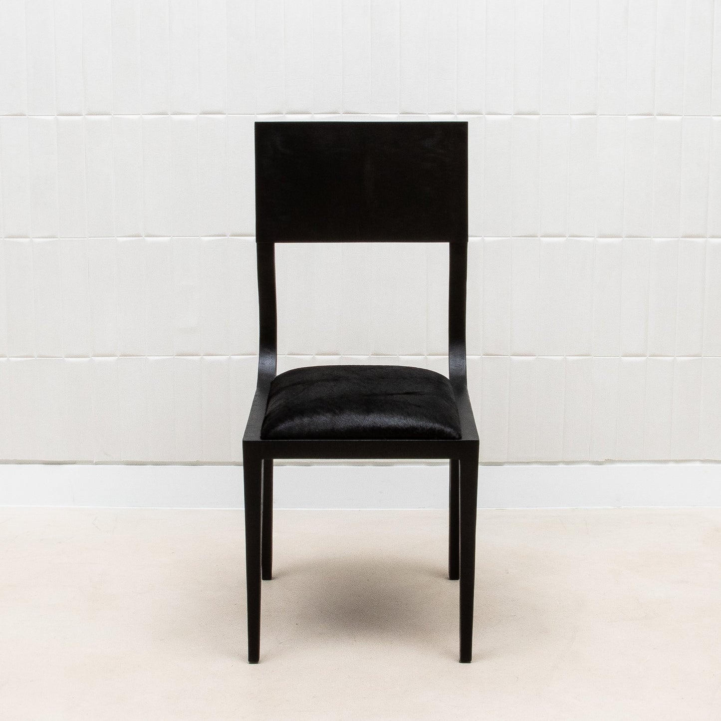 Upholstered Hide Chair in Black Oak by R&Y Augousti