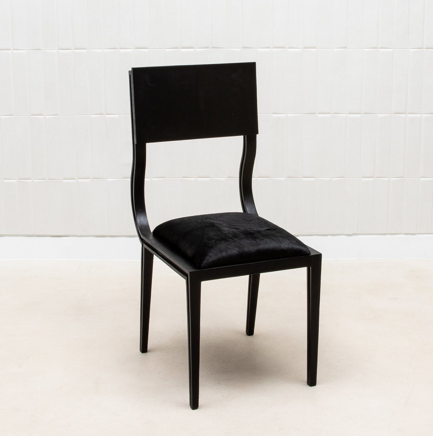 Upholstered Hide Chair in Black Oak by R&Y Augousti