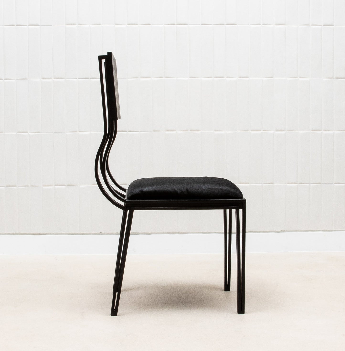 Upholstered Hide Chair in Black Oak by R&Y Augousti