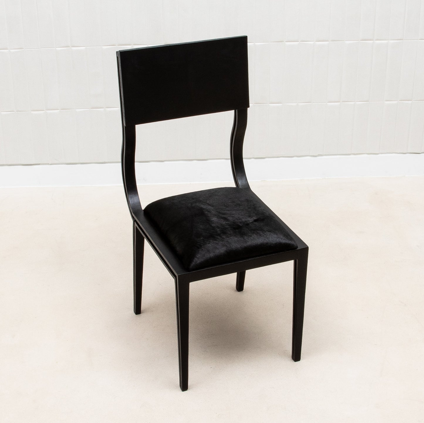 Upholstered Hide Chair in Black Oak by R&Y Augousti