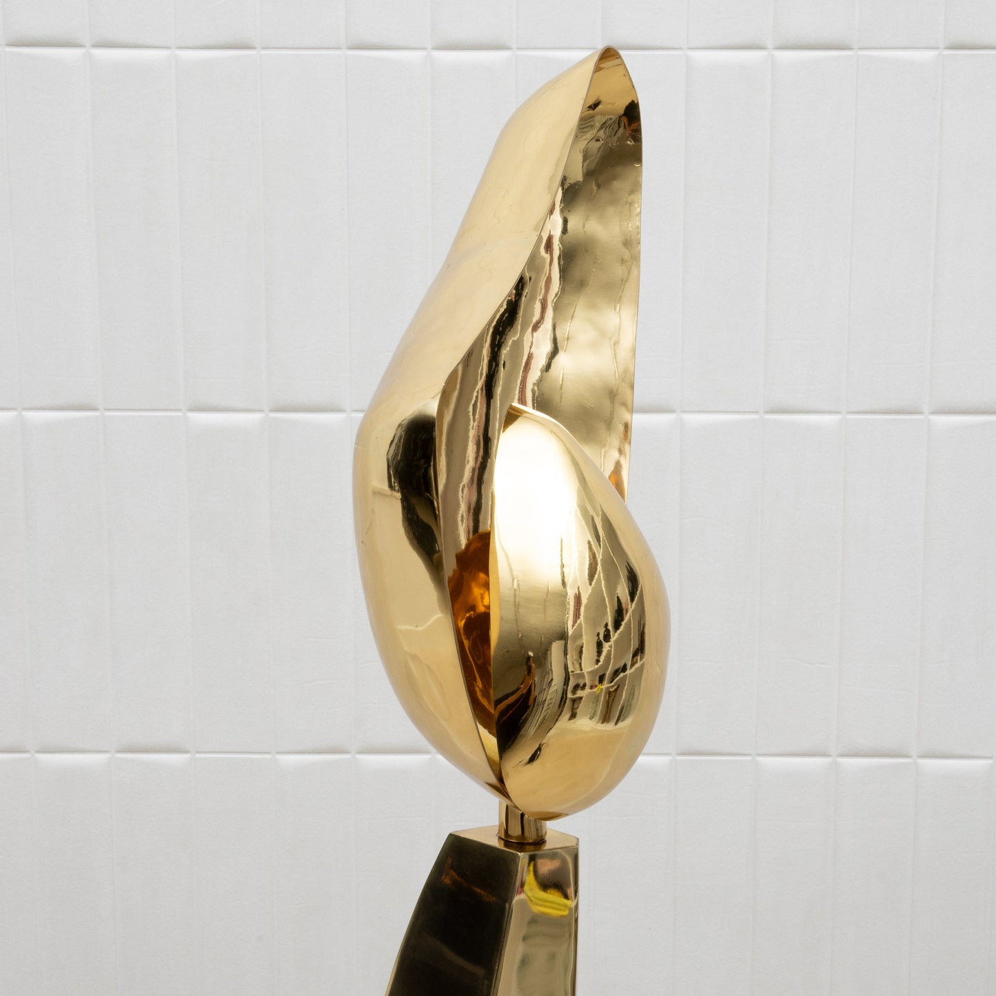 Sculptural Floor Lamp in Polished Brass with Black Shell by KIFU Paris