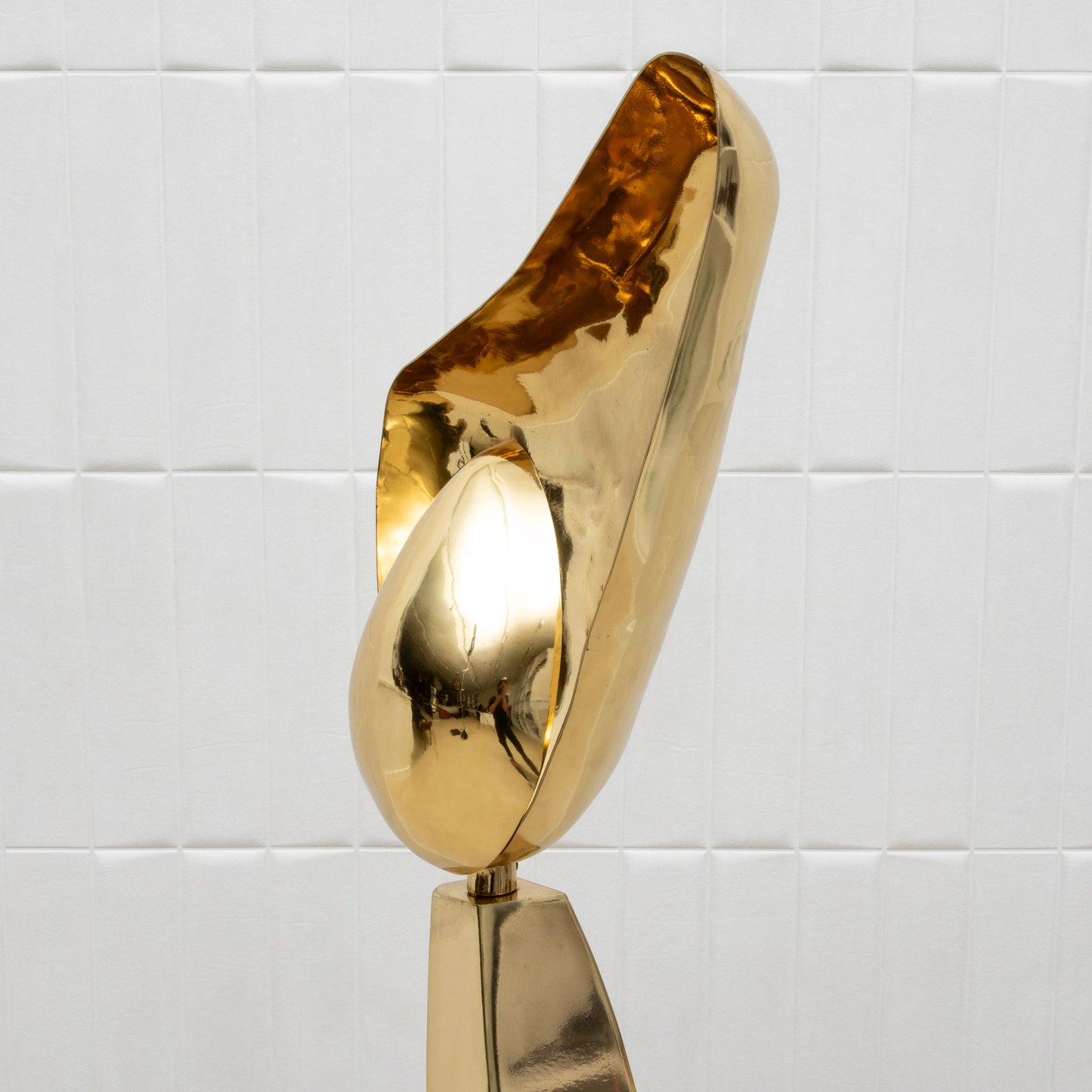 Sculptural Floor Lamp in Polished Brass with Black Shell by KIFU Paris