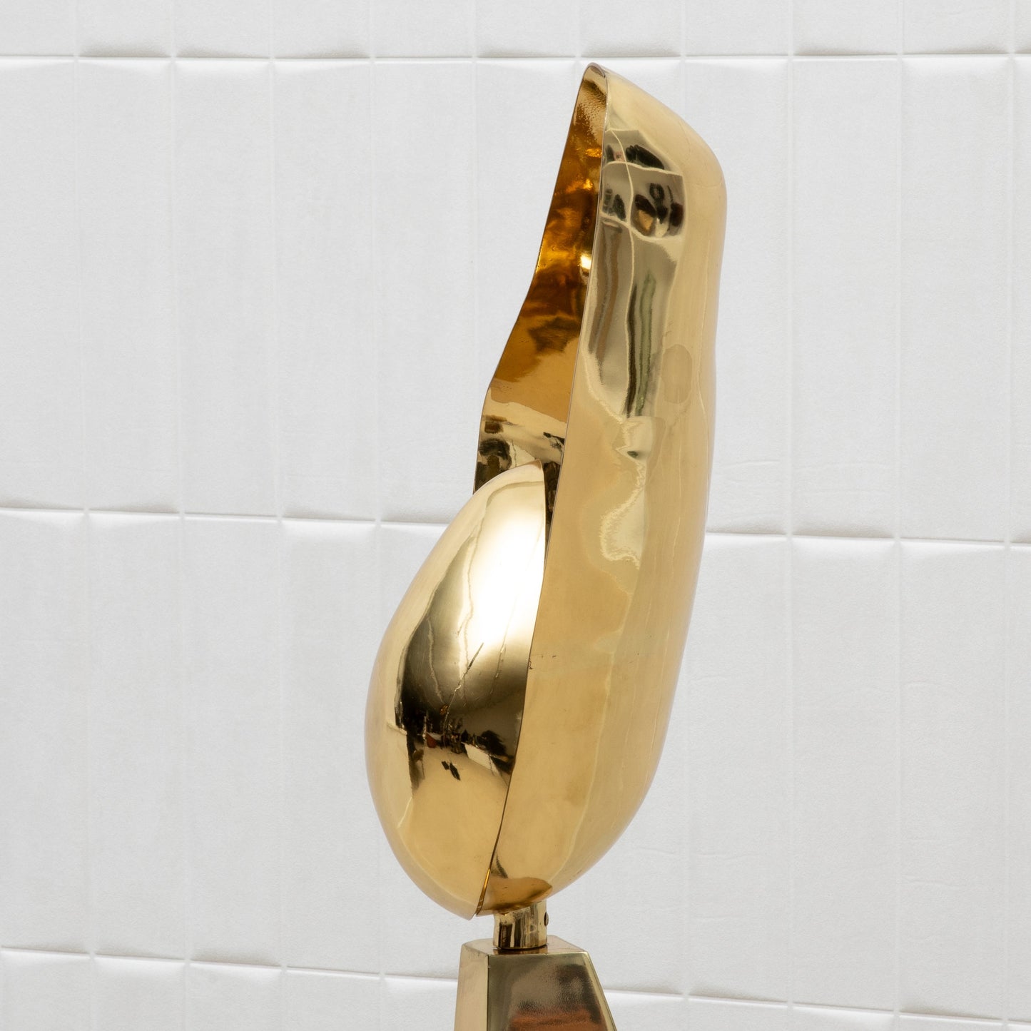 Sculptural Floor Lamp in Polished Brass with Black Shell by KIFU Paris