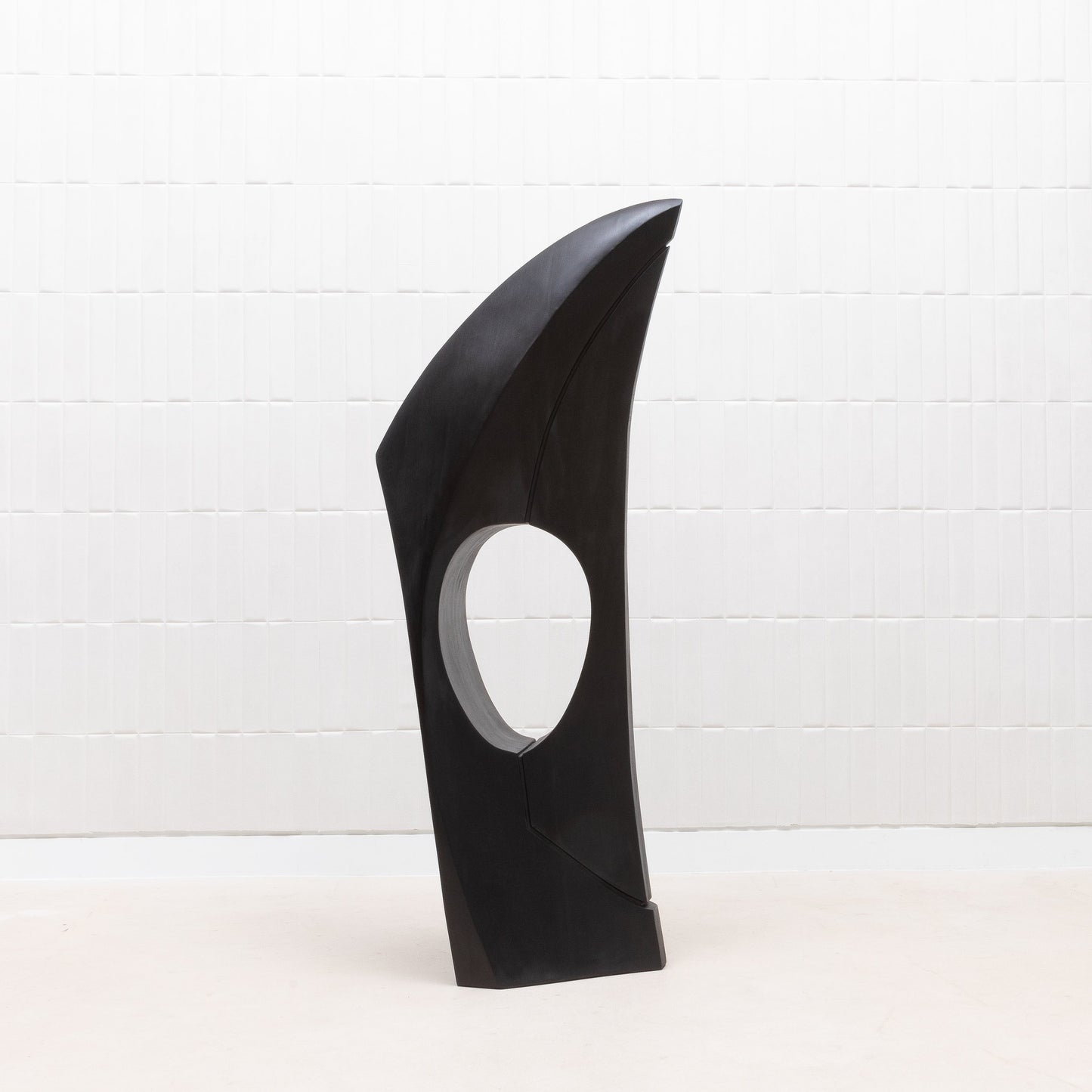 Modern Abstract Sculpture in Black Oak by Patrick Coard Paris