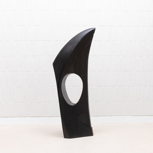 Modern Abstract Sculpture in Black Oak by Patrick Coard Paris