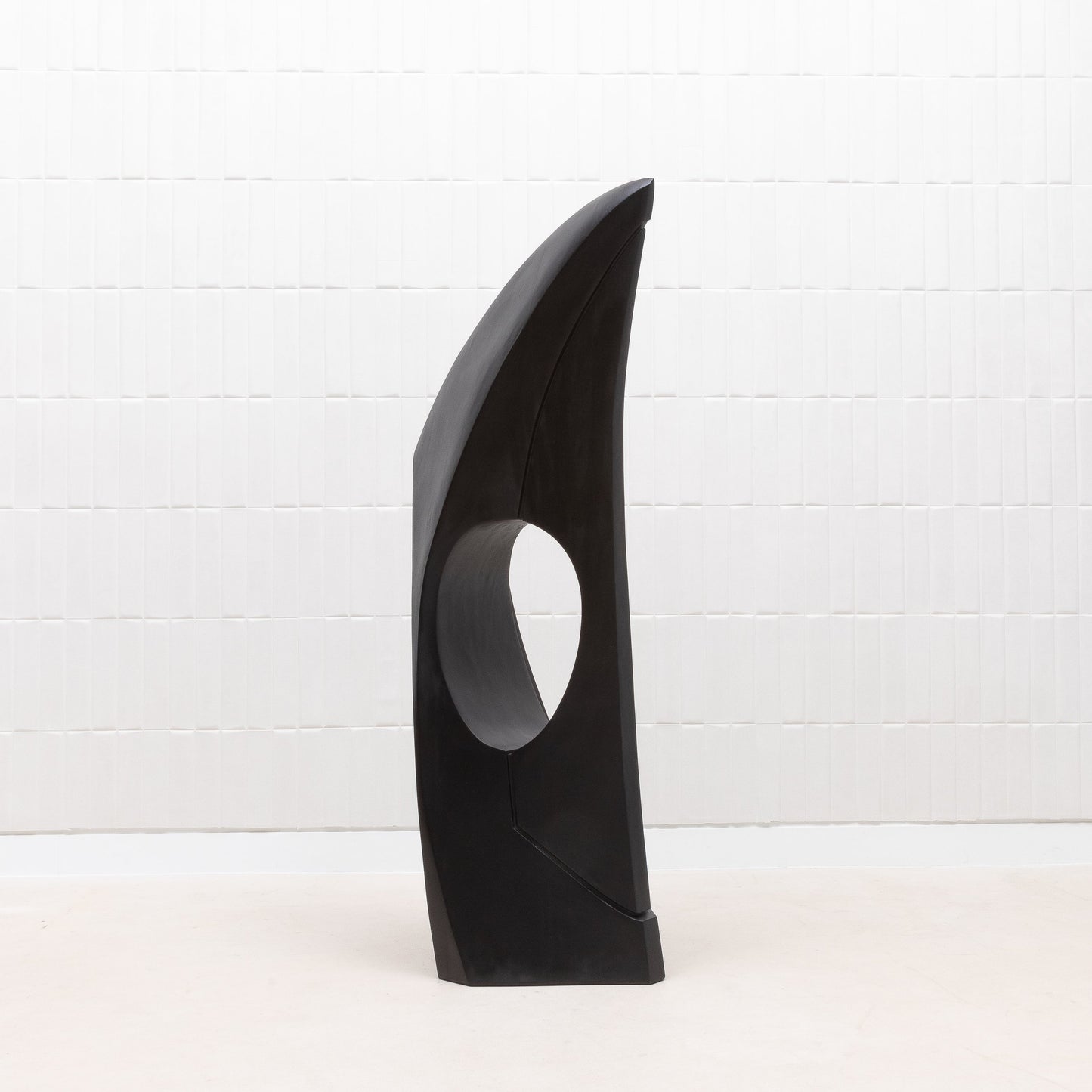 Modern Abstract Sculpture in Black Oak by Patrick Coard Paris