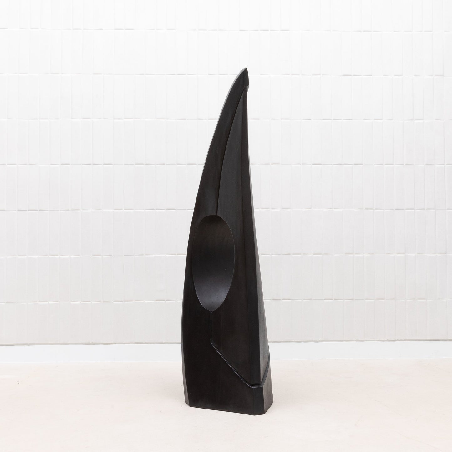 Modern Abstract Sculpture in Black Oak by Patrick Coard Paris