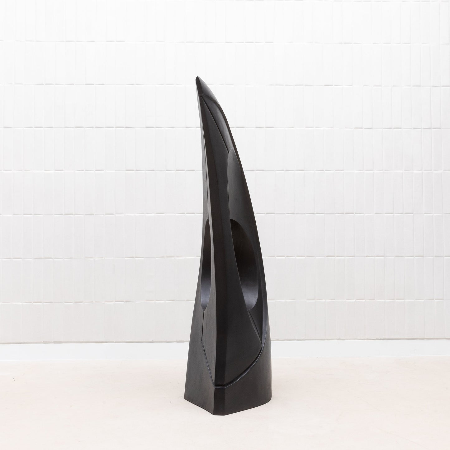 Modern Abstract Sculpture in Black Oak by Patrick Coard Paris