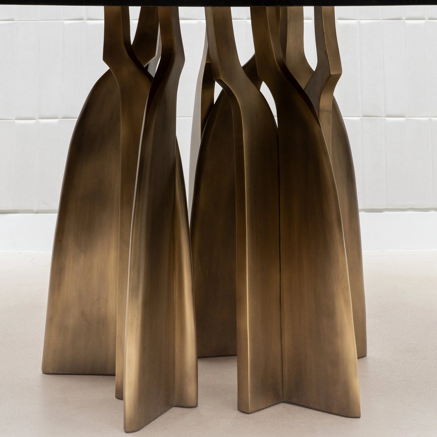 Dining Table in Black Oak with Bronze Patina Brass by Kifu Paris