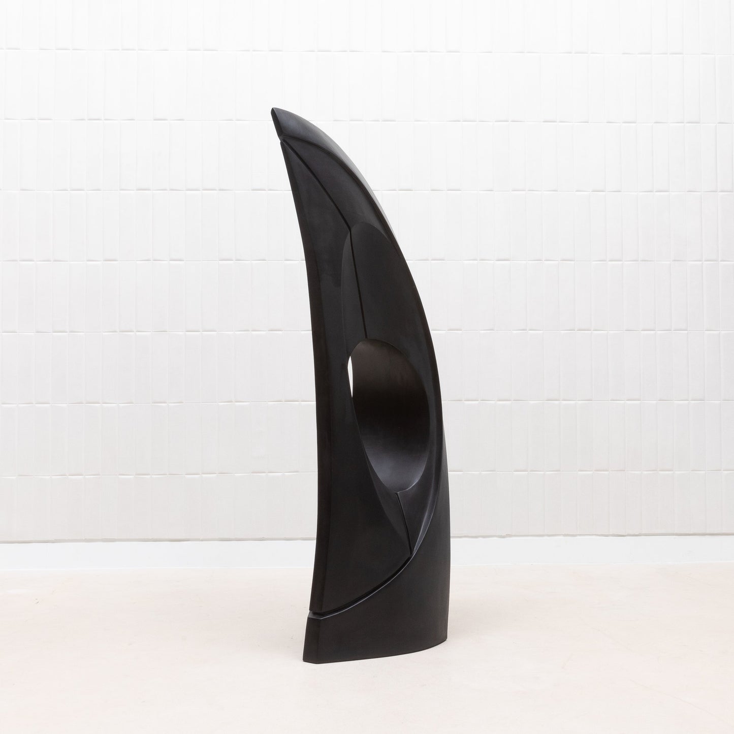 Modern Abstract Sculpture in Black Oak by Patrick Coard Paris