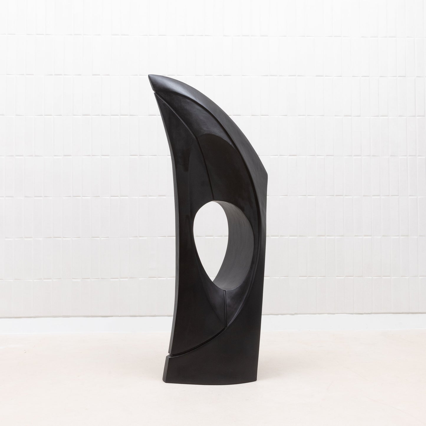 Modern Abstract Sculpture in Black Oak by Patrick Coard Paris