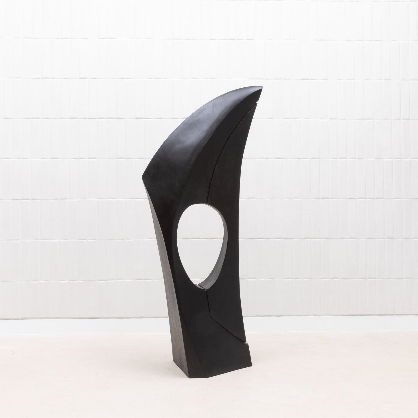 Modern Abstract Sculpture in Black Oak by Patrick Coard Paris