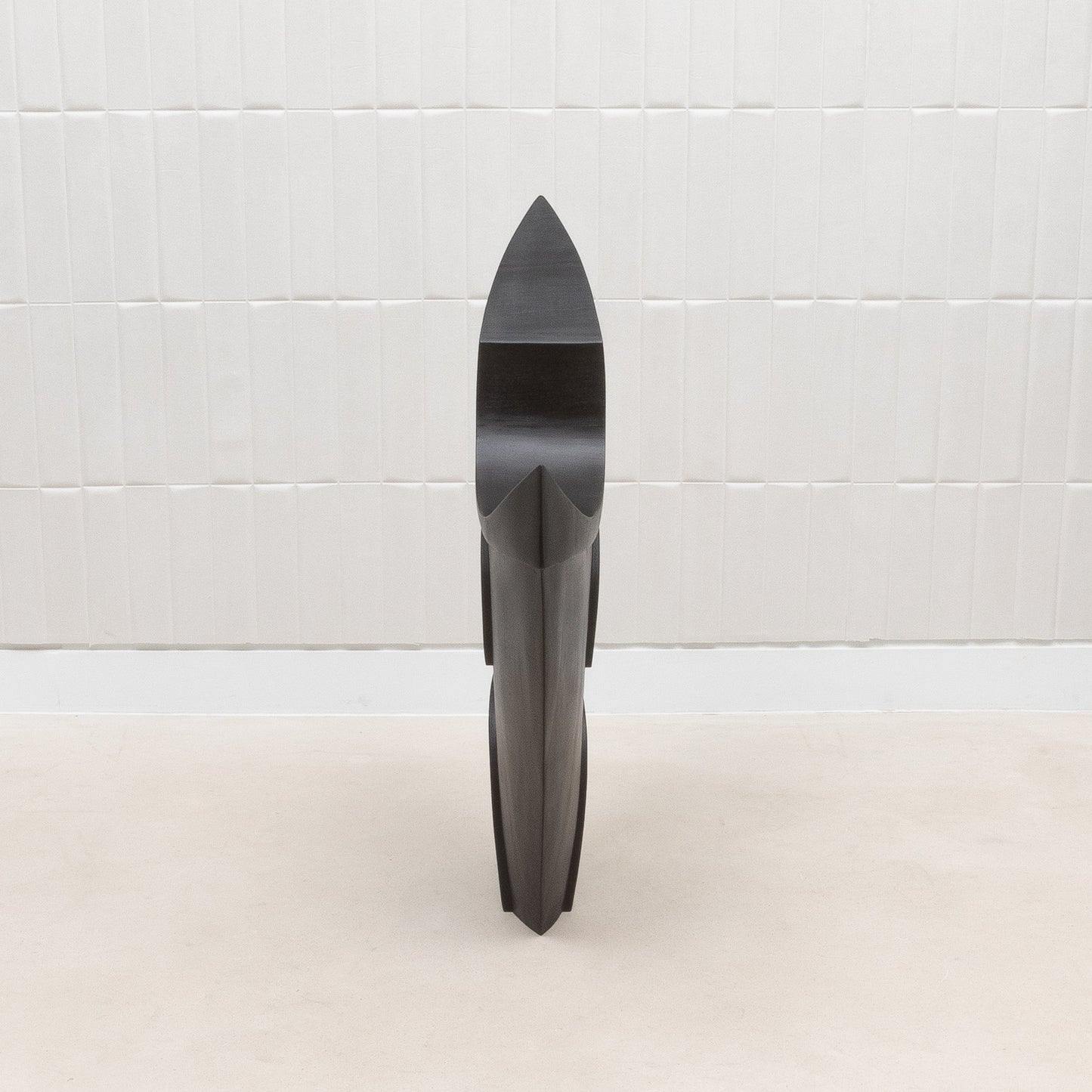 Modern Abstract Sculpture in Black Oak by Patrick Coard Paris