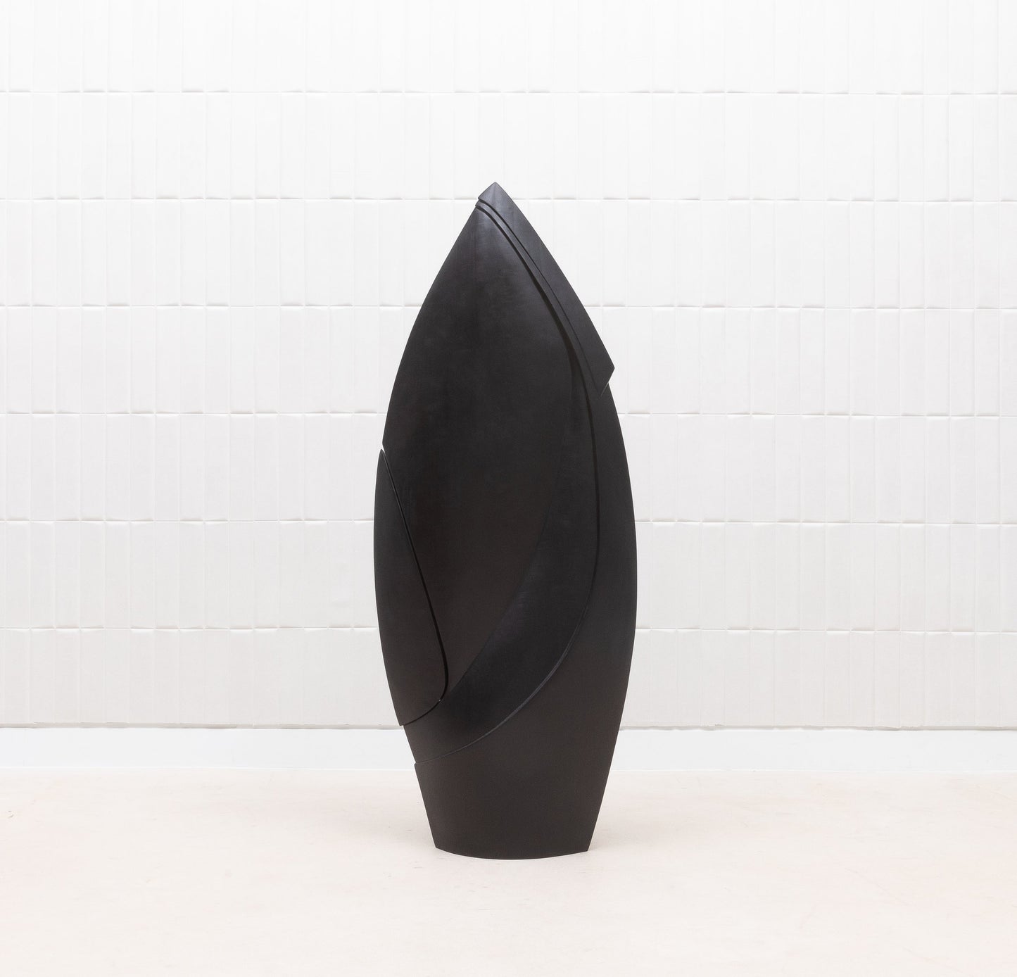 Modern Abstract Sculpture in Black Oak by Patrick Coard Paris