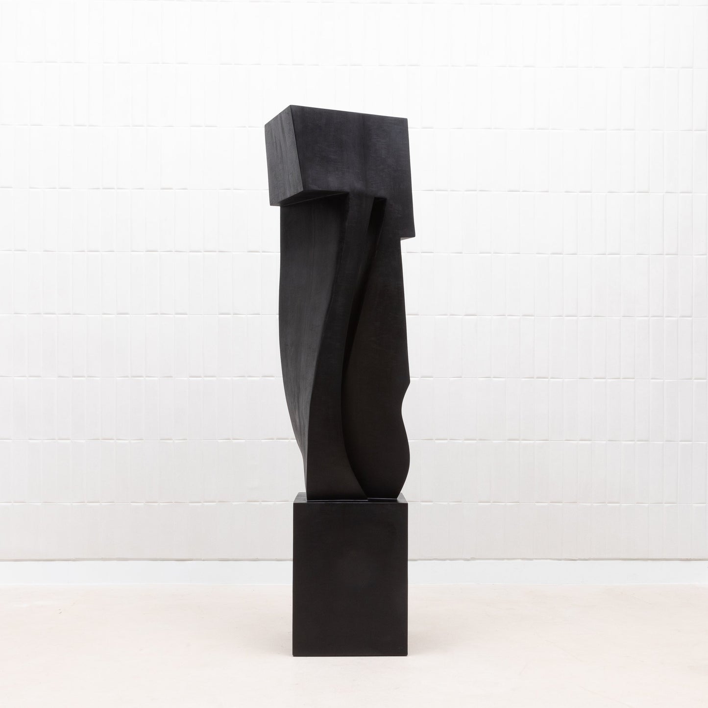 Modern Abstract Sculpture in Black Oak by Patrick Coard Paris