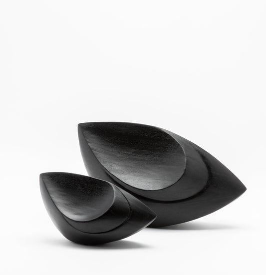 Modern Abstract Sculpture in Black Oak by Patrick Coard Paris