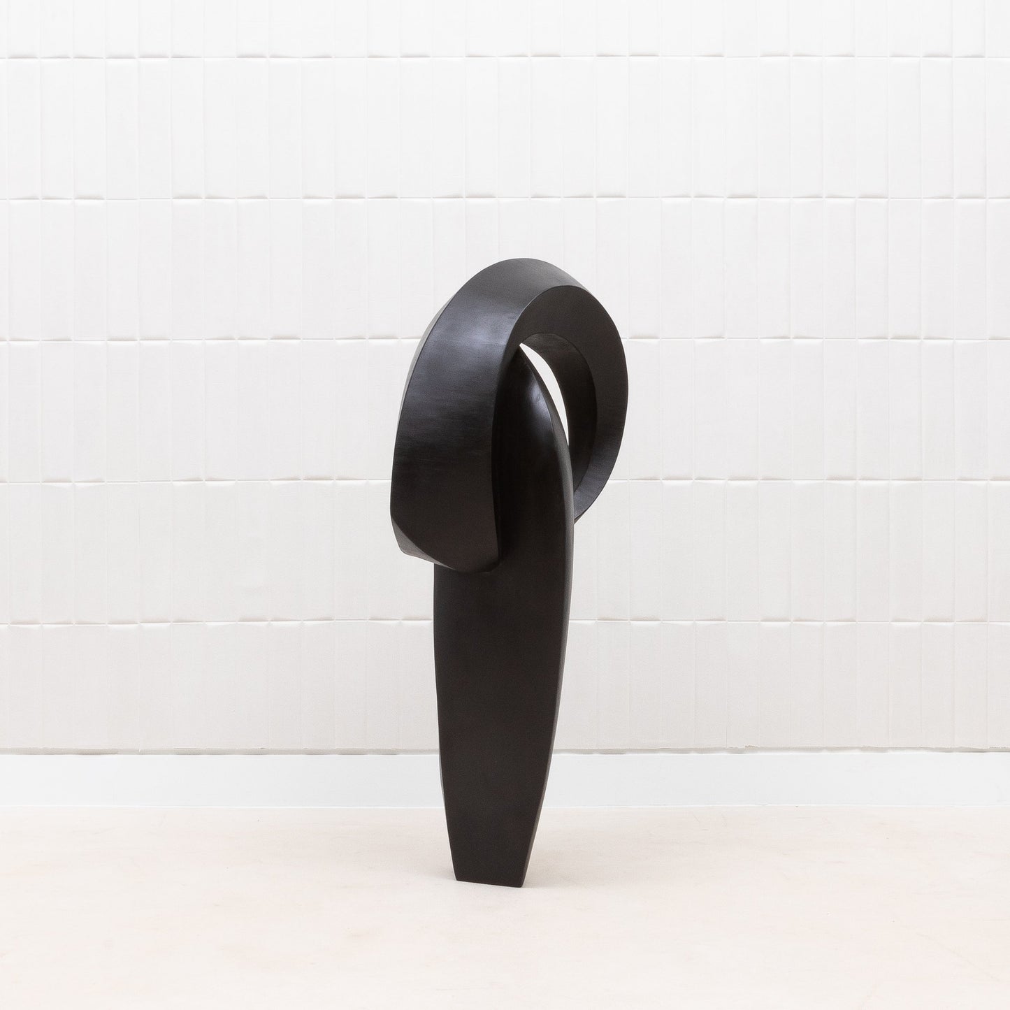Modern Abstract Sculpture in Black Oak by Patrick Coard Paris