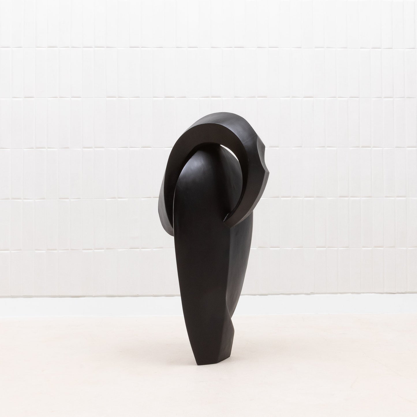 Modern Abstract Sculpture in Black Oak by Patrick Coard Paris