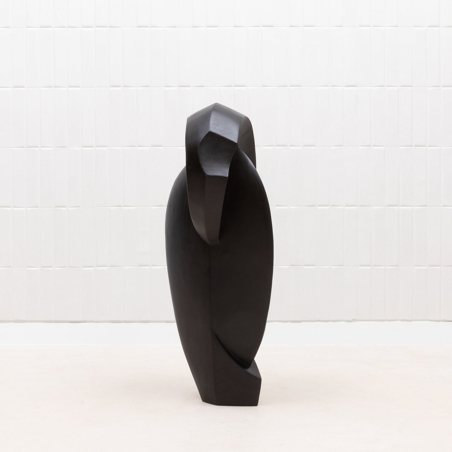Modern Abstract Sculpture in Black Oak by Patrick Coard Paris