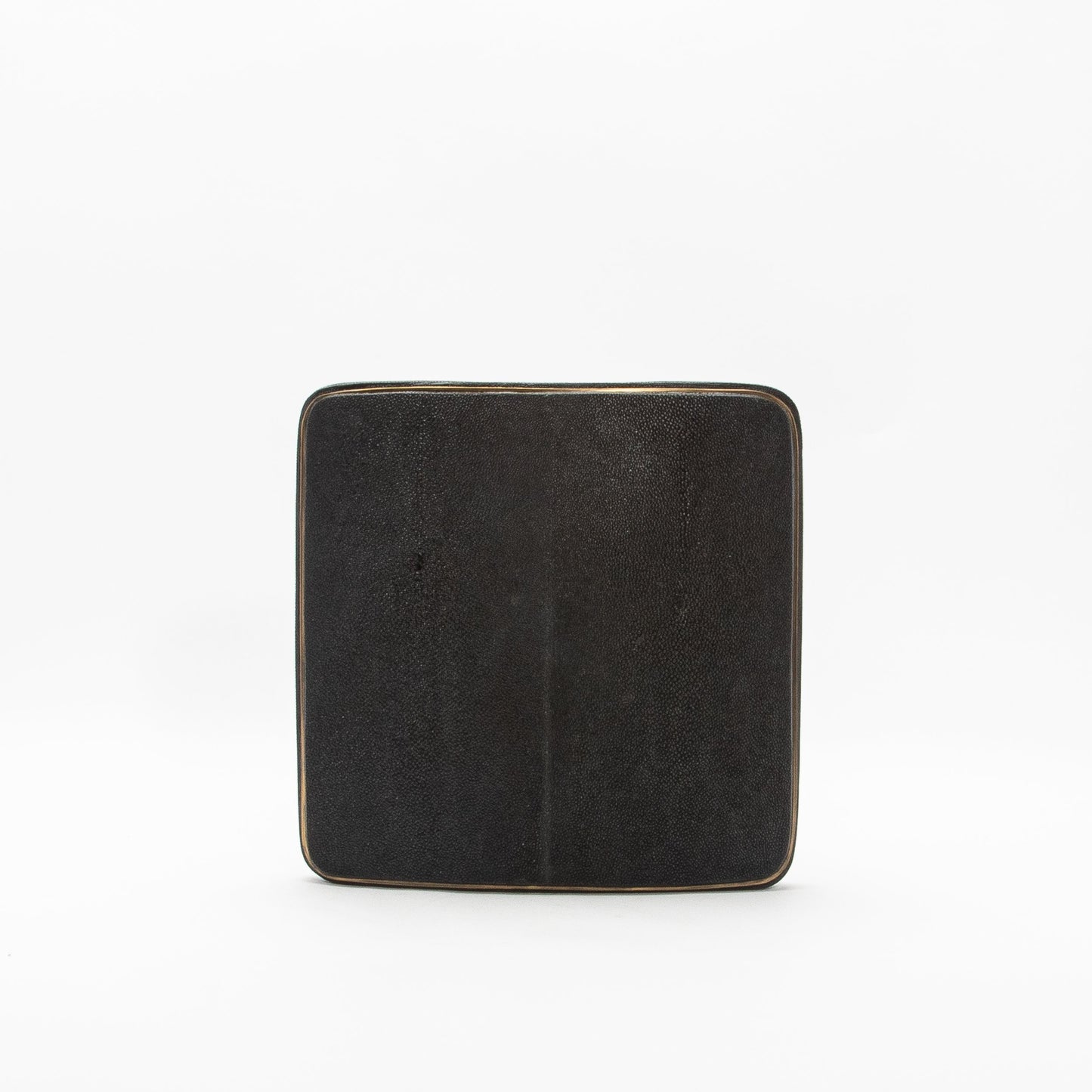 Vase in Black Shagreen with Brass by R&Y Augousti