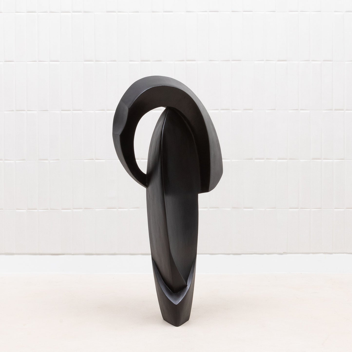 Modern Abstract Sculpture in Black Oak by Patrick Coard Paris