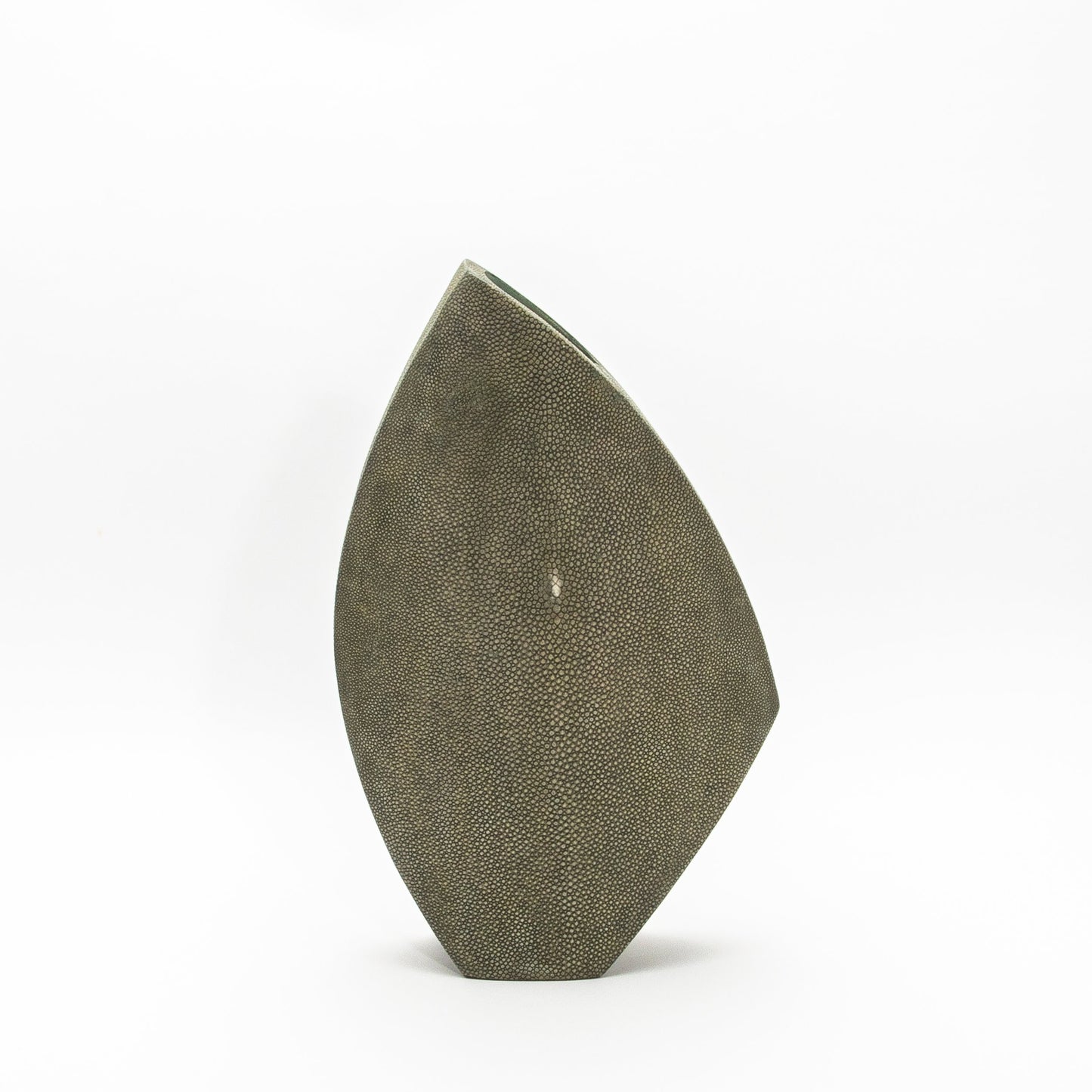 Side Cut Vase in Grey Shagreen by R&Y Augousti