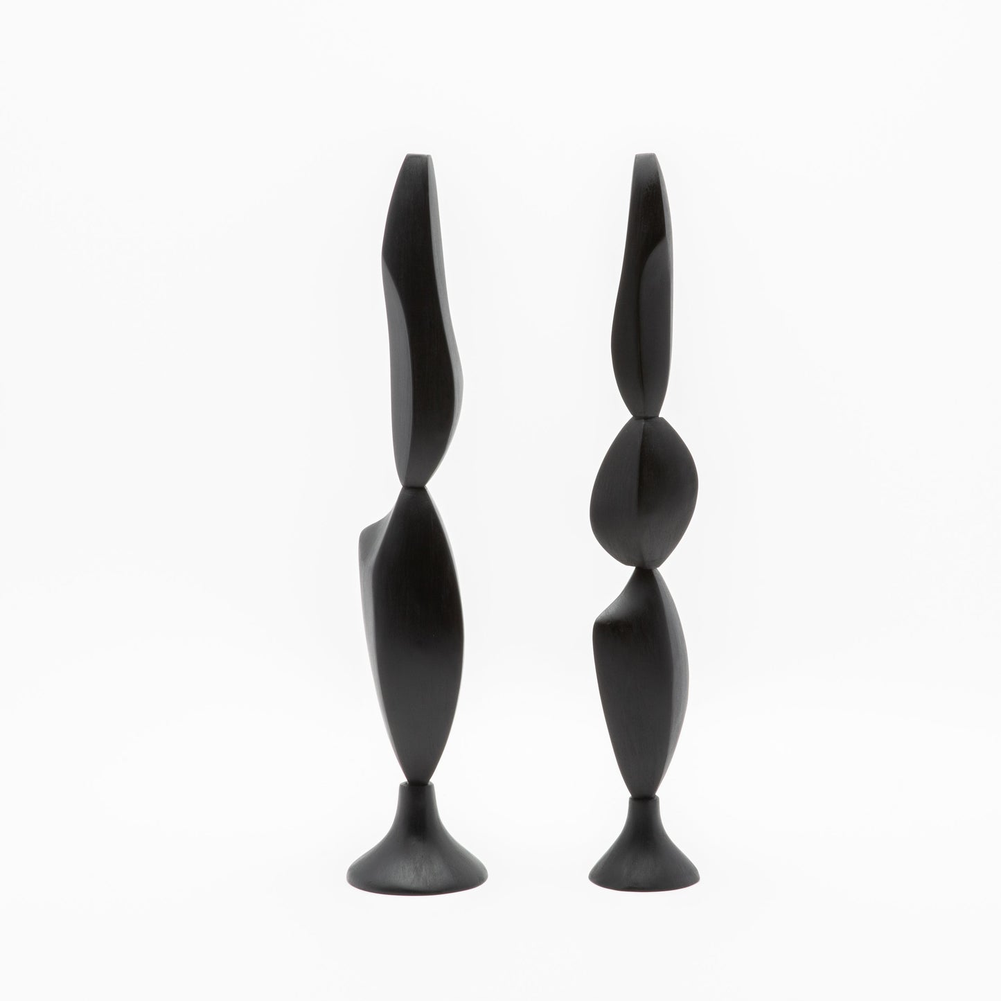 Modern Abstract Sculpture in Black Oak by Patrick Coard Paris