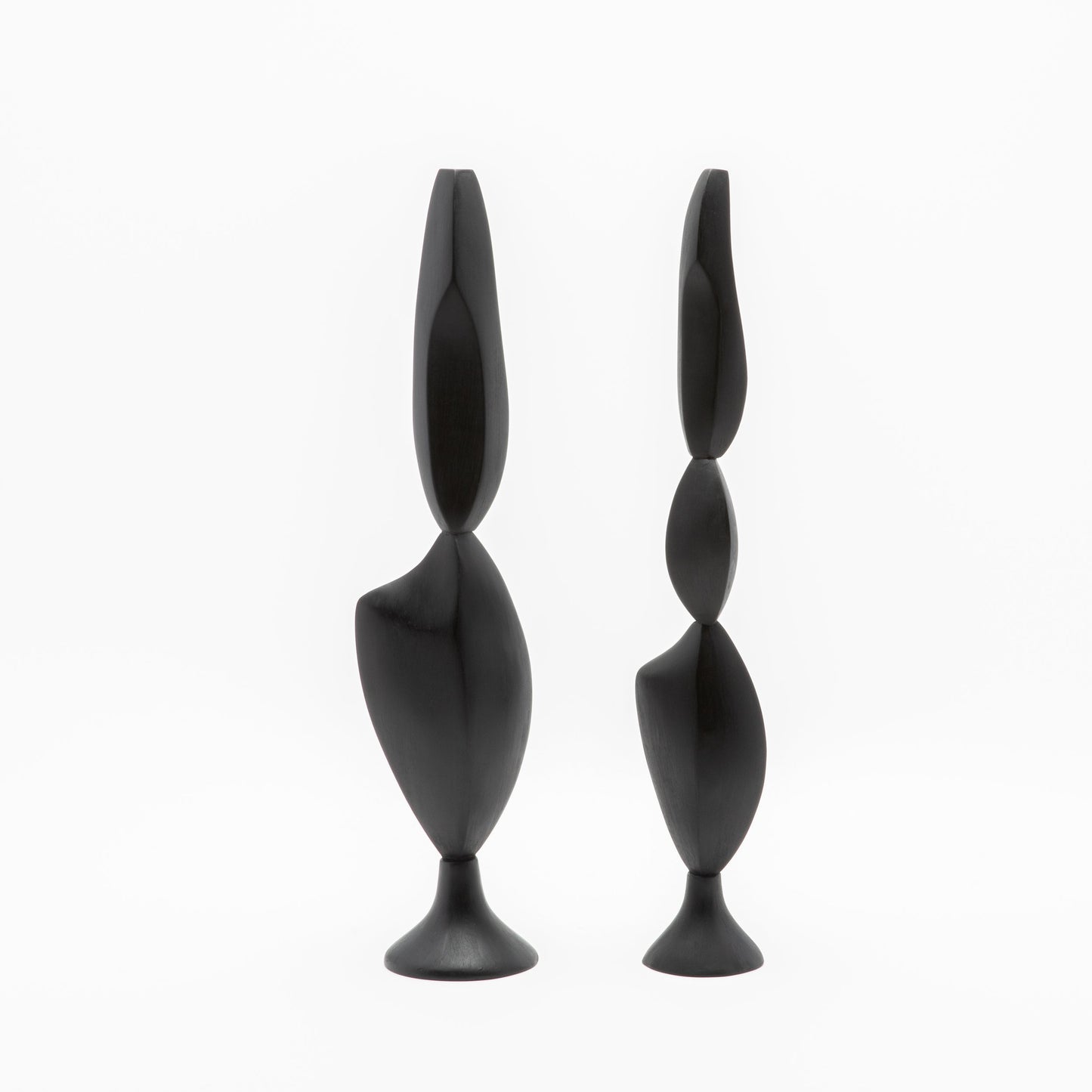 Modern Abstract Sculpture in Black Oak by Patrick Coard Paris