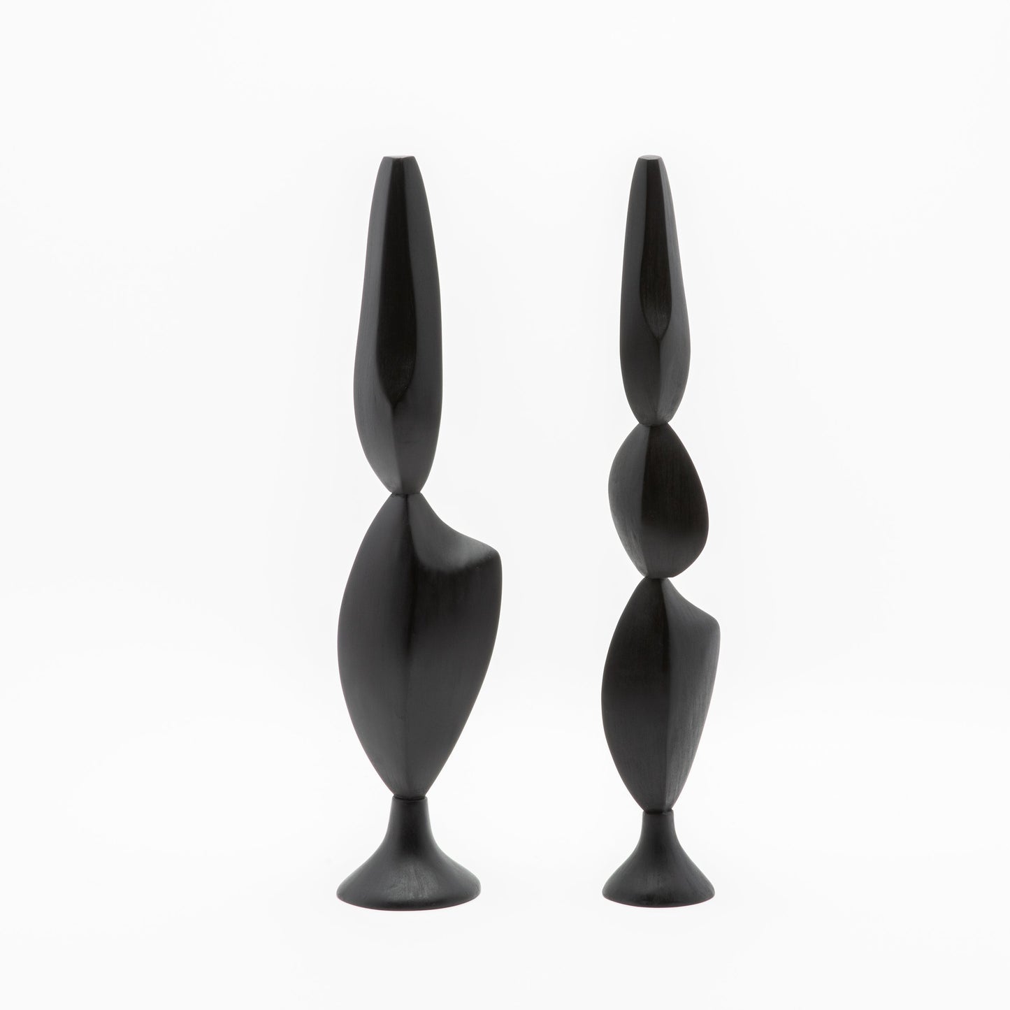 Modern Abstract Sculpture in Black Oak by Patrick Coard Paris