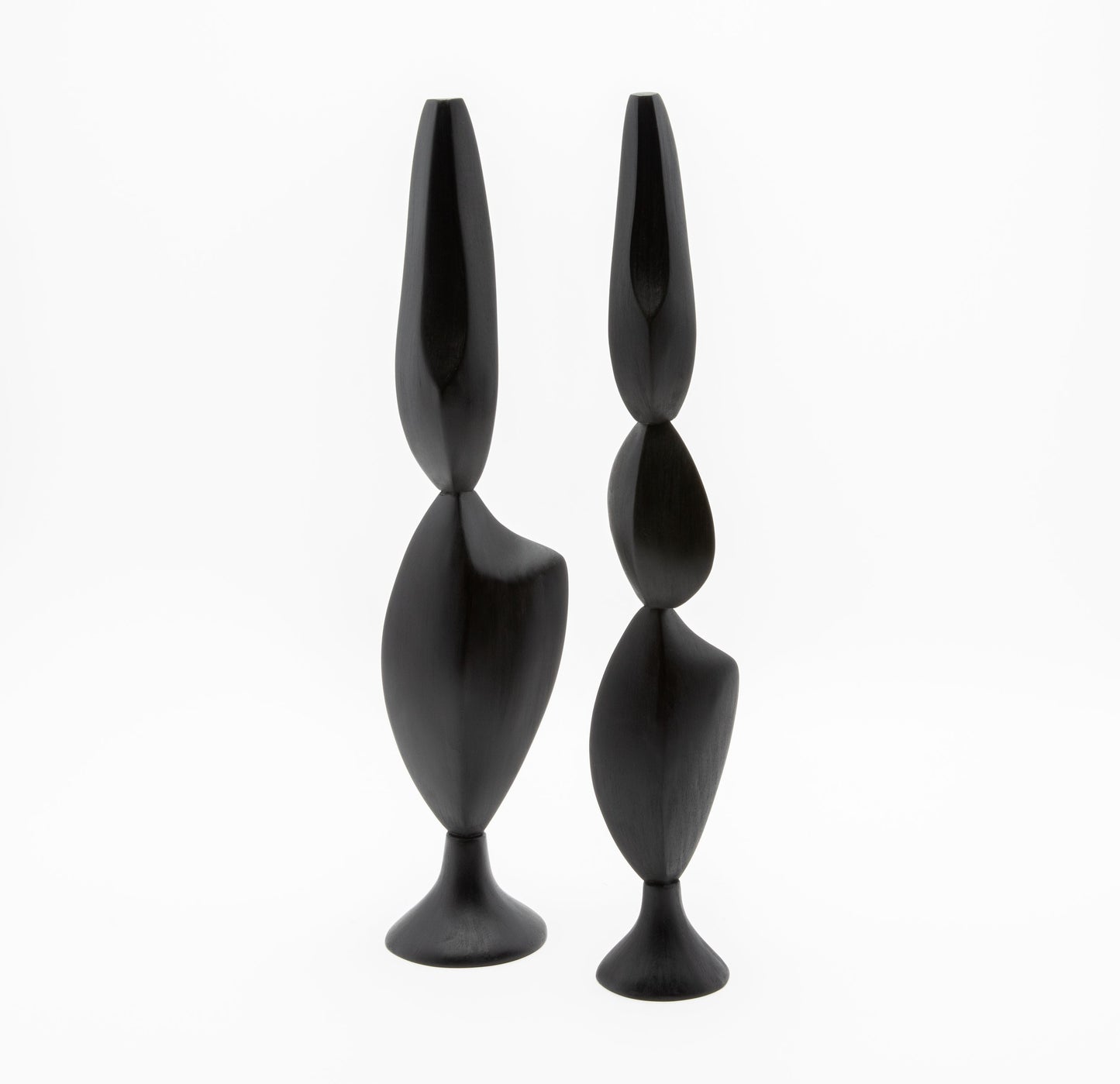 Modern Abstract Sculpture in Black Oak by Patrick Coard Paris