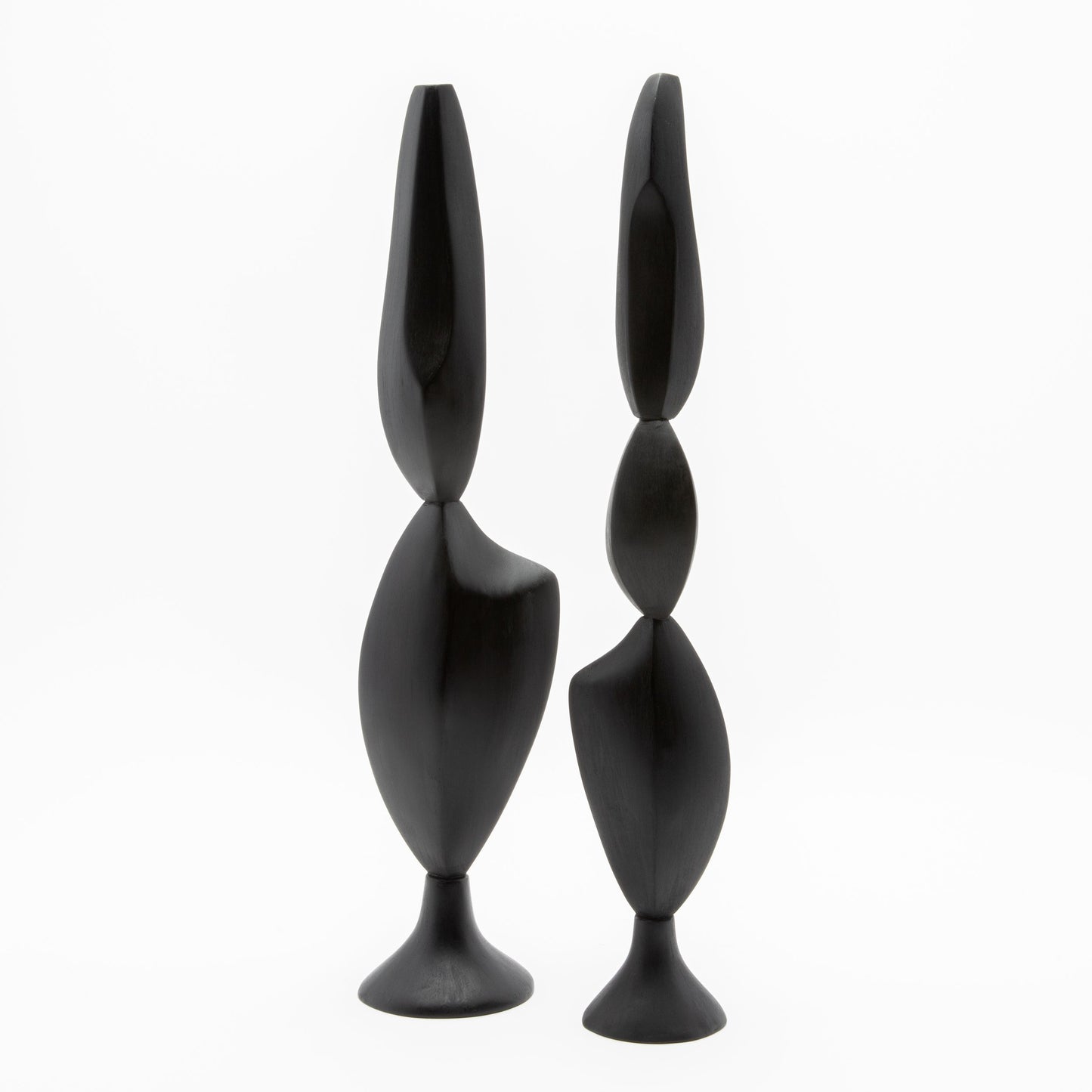 Modern Abstract Sculpture in Black Oak by Patrick Coard Paris