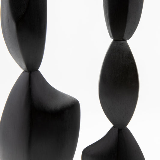 Modern Abstract Sculpture in Black Oak by Patrick Coard Paris