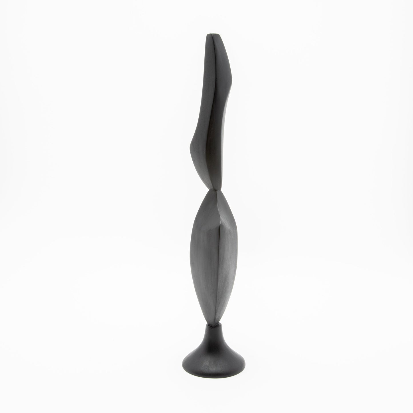 Modern Abstract Sculpture in Black Oak by Patrick Coard Paris