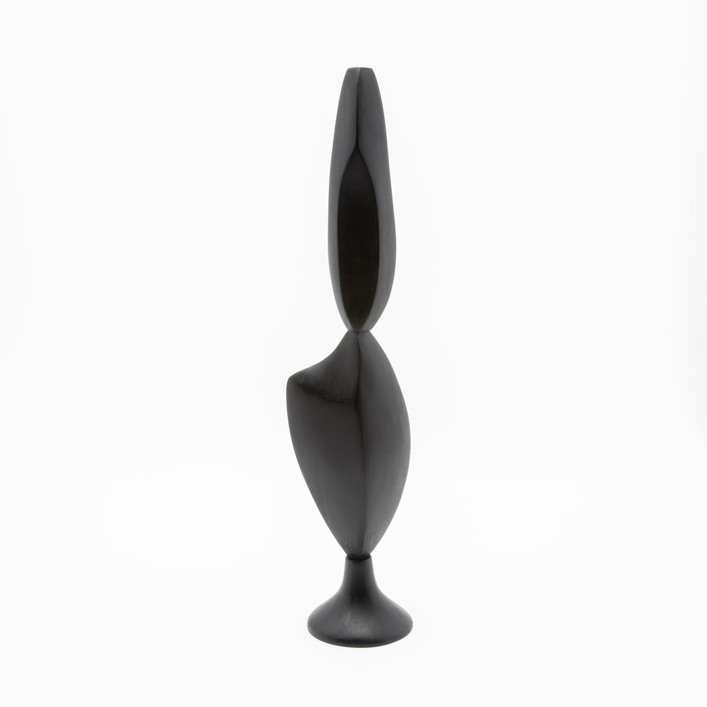 Modern Abstract Sculpture in Black Oak by Patrick Coard Paris