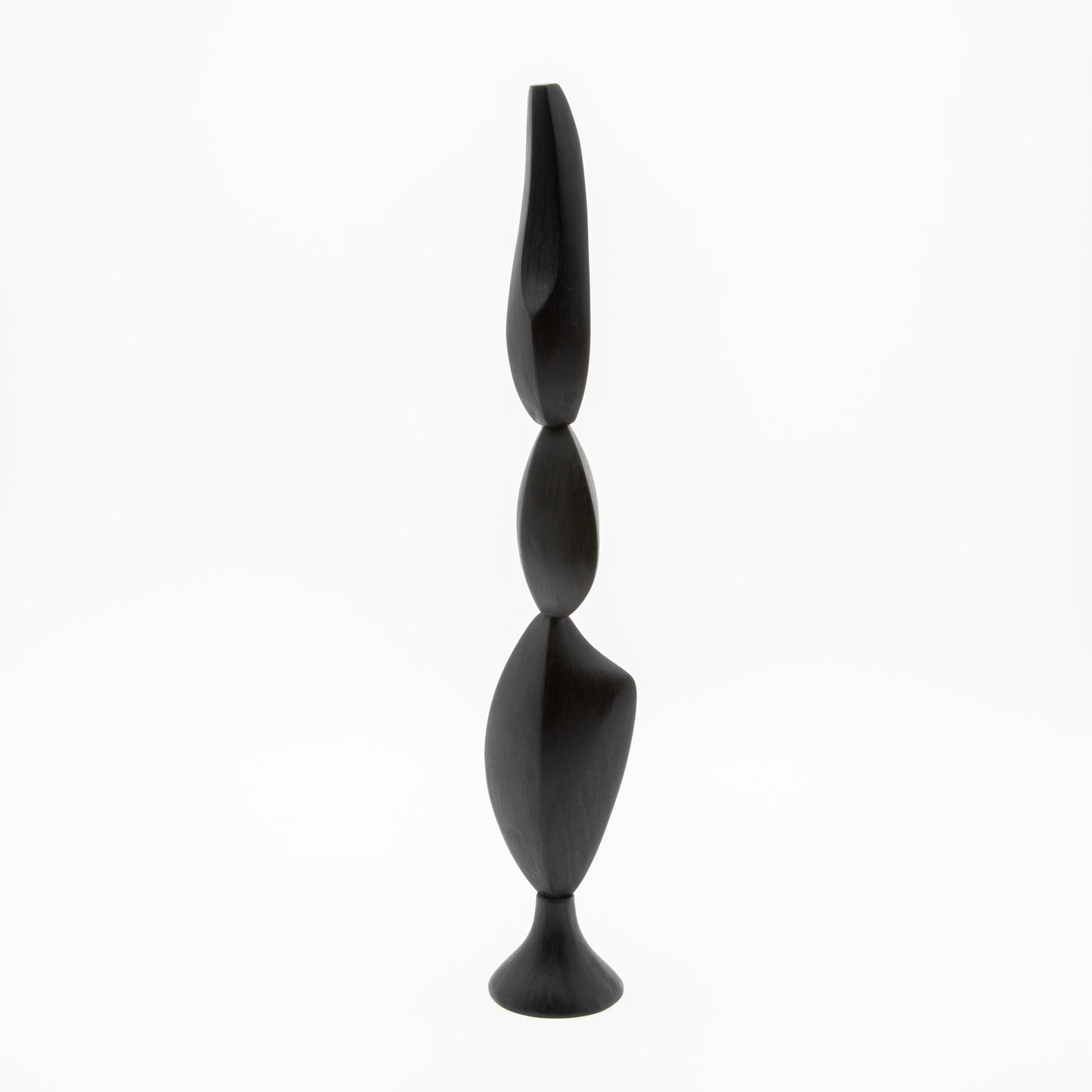 Modern Abstract Sculpture in Black Oak by Patrick Coard Paris
