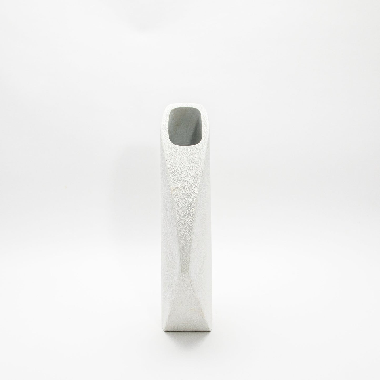 Side Cut Vase in White Shagreen by R&Y Augousti